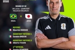 世界杯1/16决赛巴西VS日本裁判安排：意大利裁判马里亚尼执法